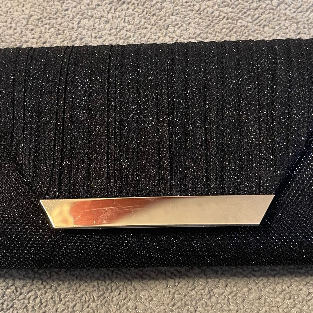 Elegant black dazzling embellished clutch